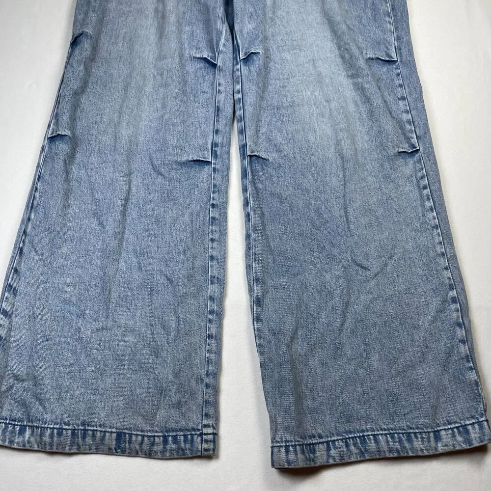 Sincerely Jules Jeans Womens 9 x 29 Blue Denim Lyocell Pockets Mid-Rise Wide Leg